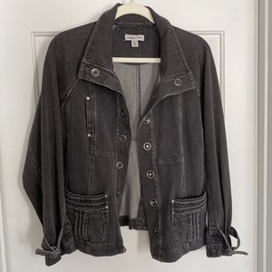 Coldwater Creek Dark Gray Denim Jacket Size Petite M (10-12)